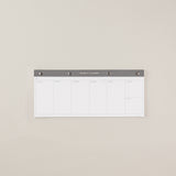 Planificador de bloc semanal, para planear tu semana en una libreta panorámica o formato panorámico con diseño elegante y materiales sostenibles.