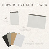 Pack de regalo, kit de regalo sostenible melpom. Papeleria regalo en paquete, combo de regalos reciclados.