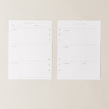 Recambio de papel reciclado agenda a semana sin fechas para hacer planes