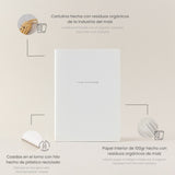 Pequeña libreta de notas de papel de maíz
