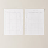 Recambio de papel reciclable con planificador mensual sin fechas para agenda