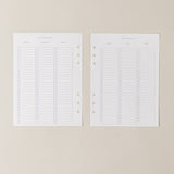 Recambio de papel reciclable con planificador mensual sin fechas para organizacion