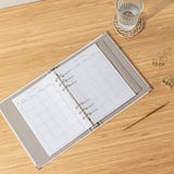 Recambio de papel reciclable con planificador mensual sin fechas