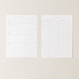 Recambio de papel reciclable con asignaturas para organizacion