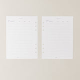 Recambio de papel reciclable con balance de gastos para organizacion