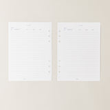 Recambio de papel reciclable con balance de gastos para agenda