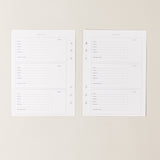 Recambio de papel reciclable con hoja de contactos para agenda