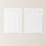 Recambio de papel reciclable con horario para organizacion