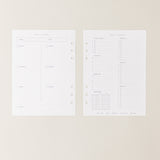 Recambio de papel reciclable con planificador semanal sin fechas para agenda