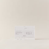 Diseño caja de recetas para recetarios hecho a mano, artesanal para crear ficha de recetas con diseño para escribir tus recetas semanales en muchas sostenibles hechas de papel de piedra.