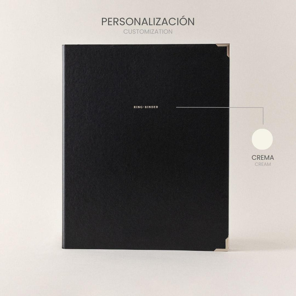 Archivador Cuero Vegetal Hecho Mano India ROOGU Archivador De Piel De Búfalo Natural - Hecho A Mano En India, DIN A4, 4 Anillas, Hebillas Laterales Carpeta Anillas A4 Piel Natural