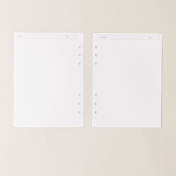 Recambio de papel reciclable con hojas con puntos para proyectos