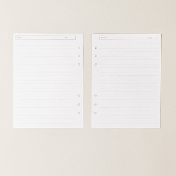 Recambio de papel reciclable con hojas pautadas para tomar notas
