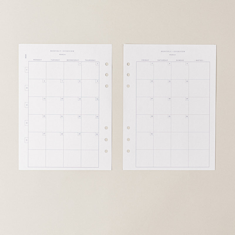 Recambio de papel reciclado con calendario 2023 para planificar