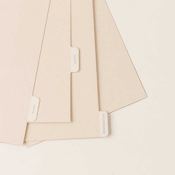 Recambio separadores de papel reciclable para organizacion